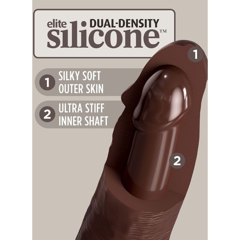 KING COCK - ELITE REALISTISCHER SILIKONDILDO 20.3 CM BRAUN