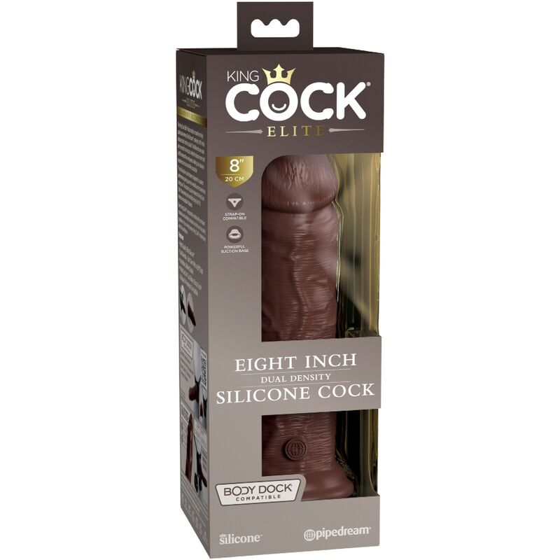 KING COCK - ELITE REALISTISCHER SILIKONDILDO 20.3 CM BRAUN