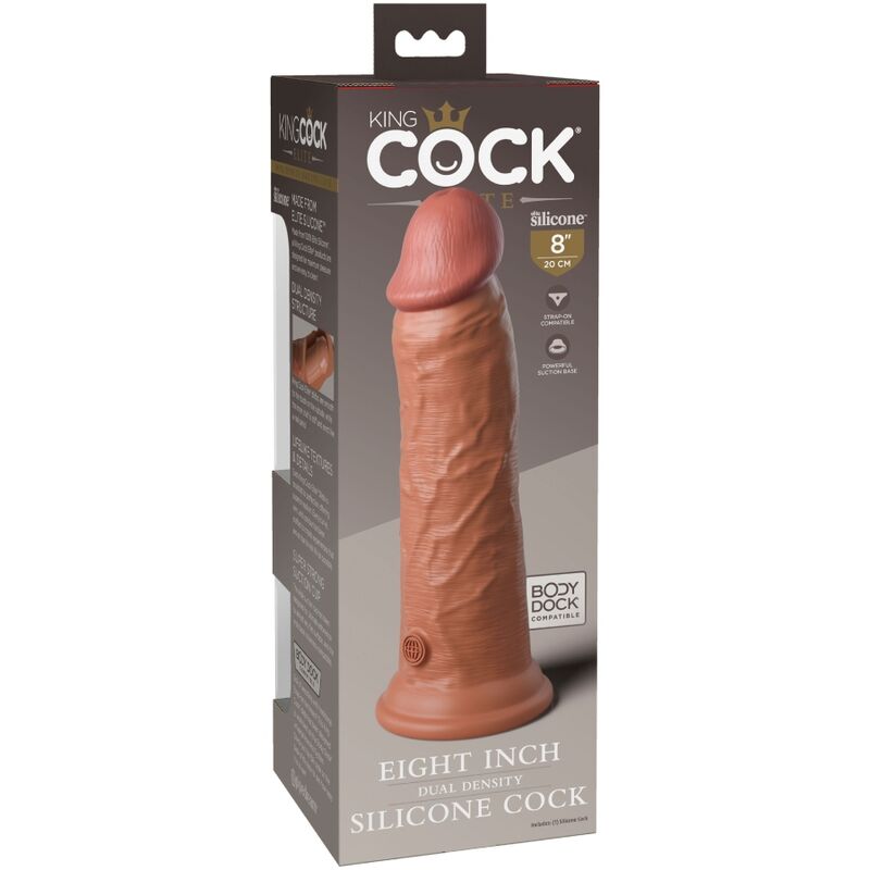 KING COCK - ELITE REALISTISCHER SILIKONDILDO 20.3 CM KARAMELL