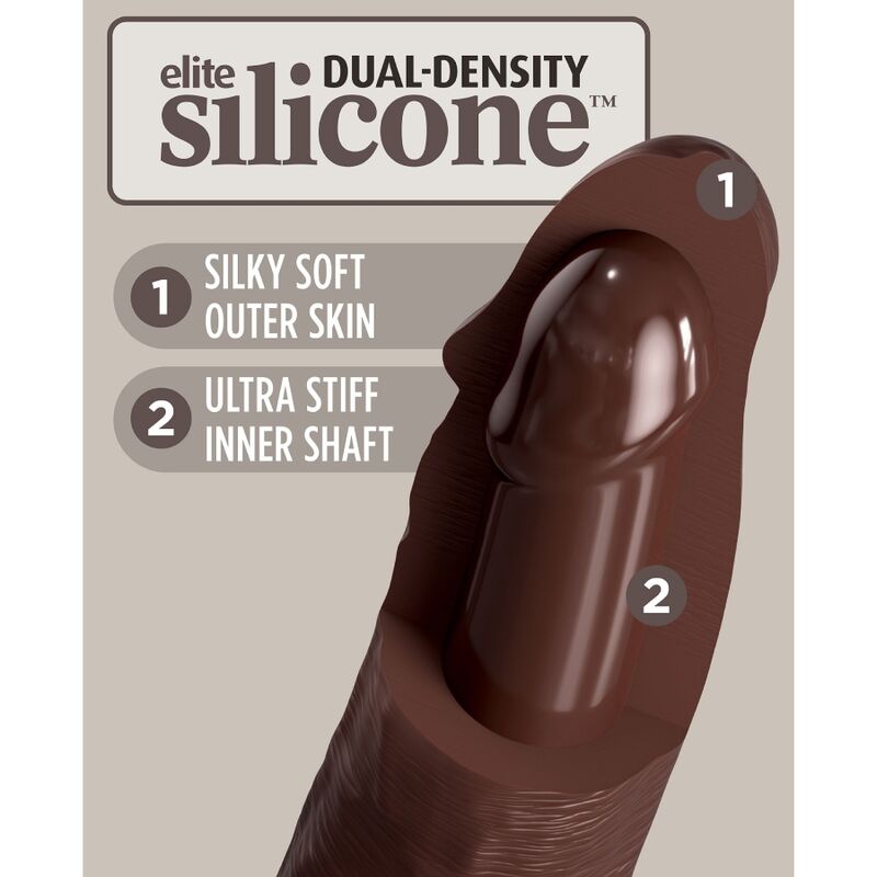 KING COCK - ELITE REALISTISCHER SILIKONDILDO 28 CM BRAUN