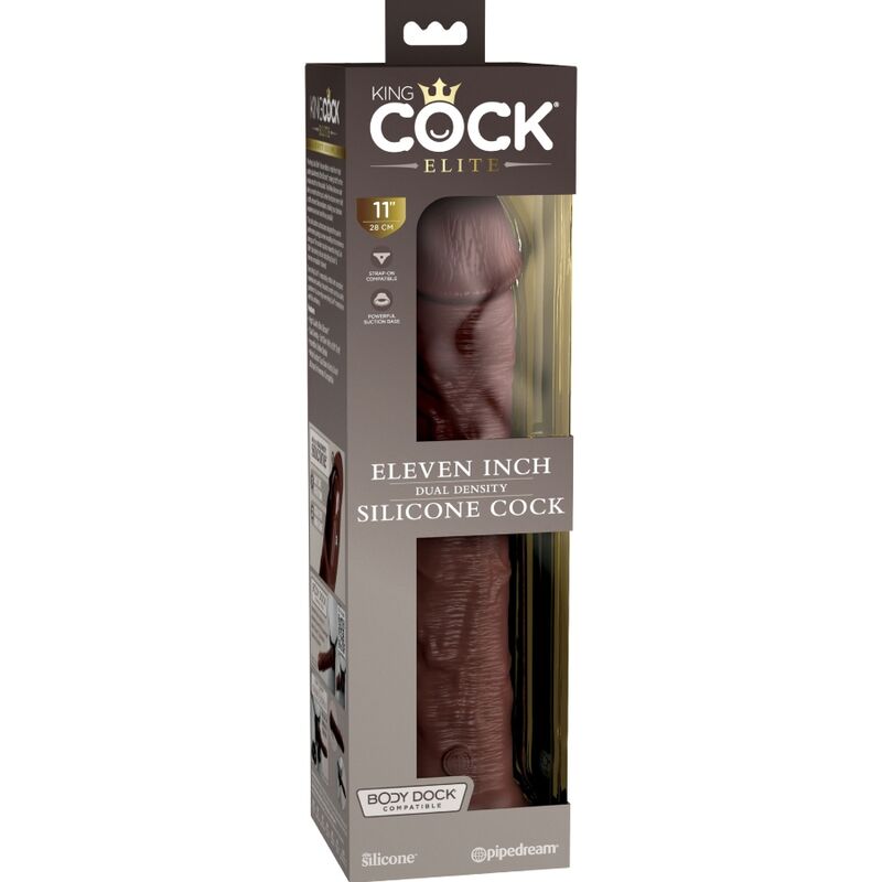 KING COCK - ELITE REALISTISCHER SILIKONDILDO 28 CM BRAUN