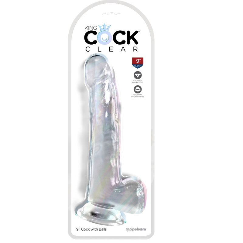 KING COCK - CLEAR DILDO MIT HODEN 20.3 CM TRANSPARENT