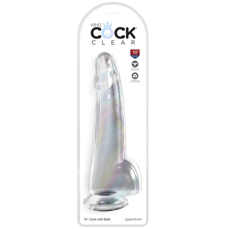 KING COCK - CLEAR DILDO MIT HODEN 19 CM TRANSPARENT