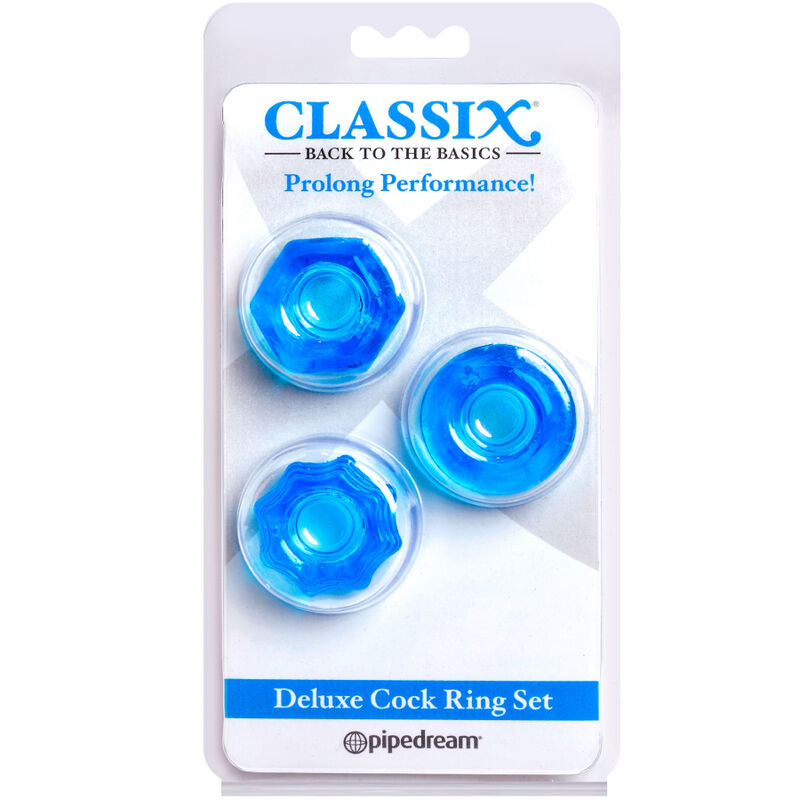 CLASSIX - SET AUS 3 BLAUEN PENISRINGEN