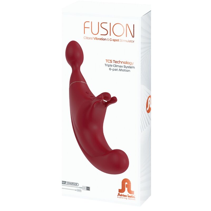 ADRIEN LASTIC  FUSION TRIPLE CLITORIS STIMULATOR & G-SPOT RED