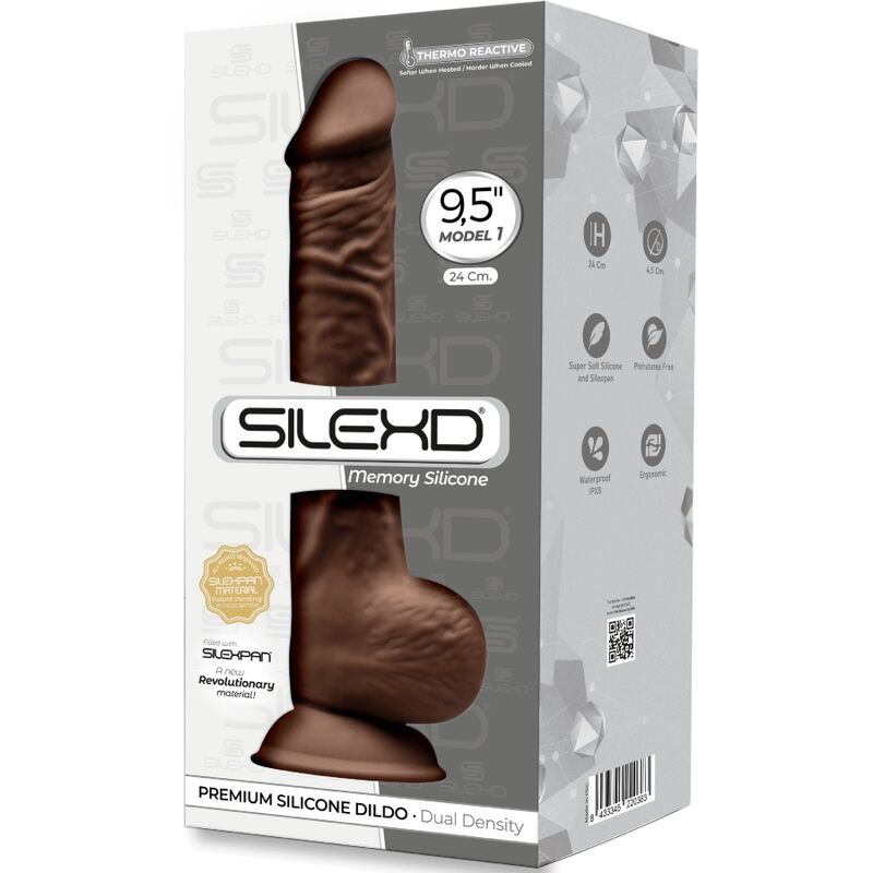 SILEXD - MODEL 1 REALISTISCHER PENIS PREMIUM SILEXPAN SILIKON BRAUN 24 CM