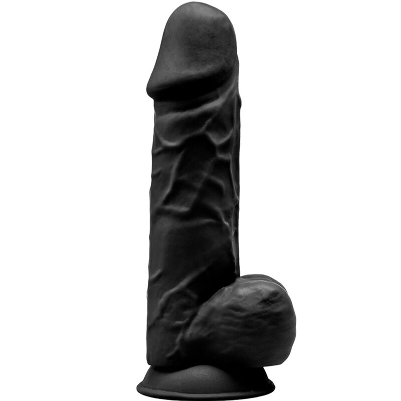 SILEXD - MODEL 1 REALISTISCHER PENIS PREMIUM SILEXPAN SILIKON SCHWARZ 21.5 CM