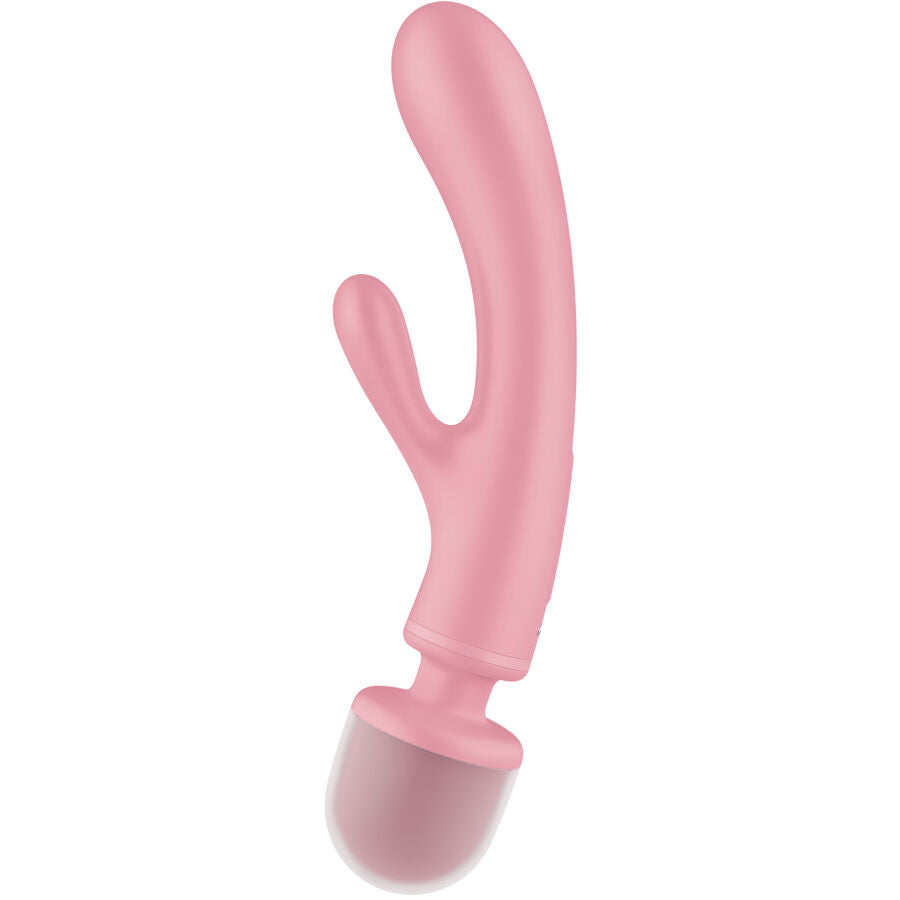 SATISFYER - TRIPLE LOVER RABBIT VIBRATOR MASSAGER ROSA