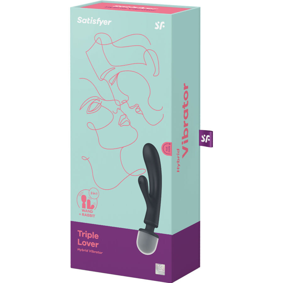 SATISFYER - TRIPLE LOVER RABBIT VIBRATOR MASSAGER ROSA