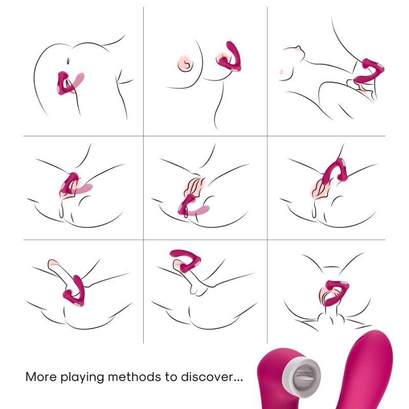 ARMONY - SECRETKISS LECKT VIBRIERENDEN CLIT UND VIBRATOR IN GEBOGENEM FUCHSIA