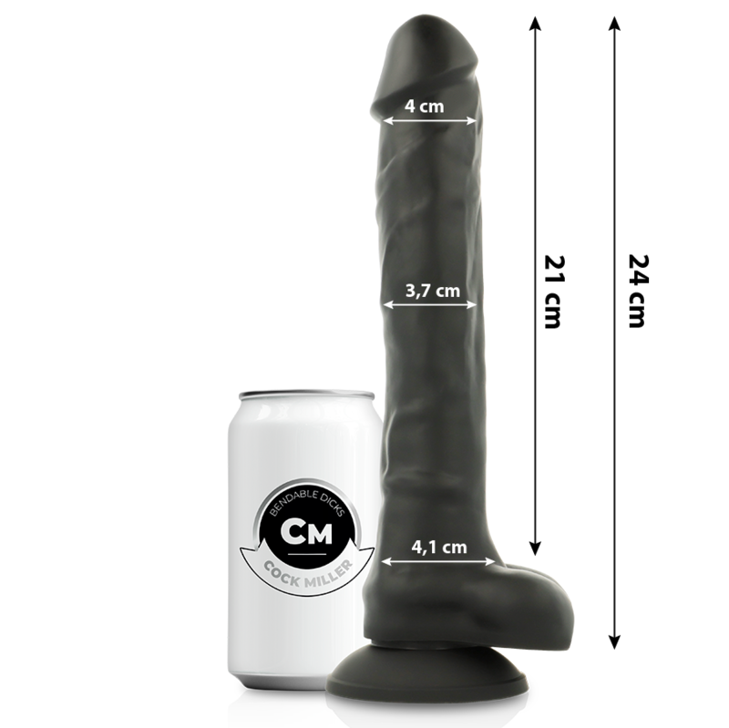 COCK MILLER - SILIKON DICHTE COCKSIL ARTIKULIERBAR SCHWARZ 24 CM