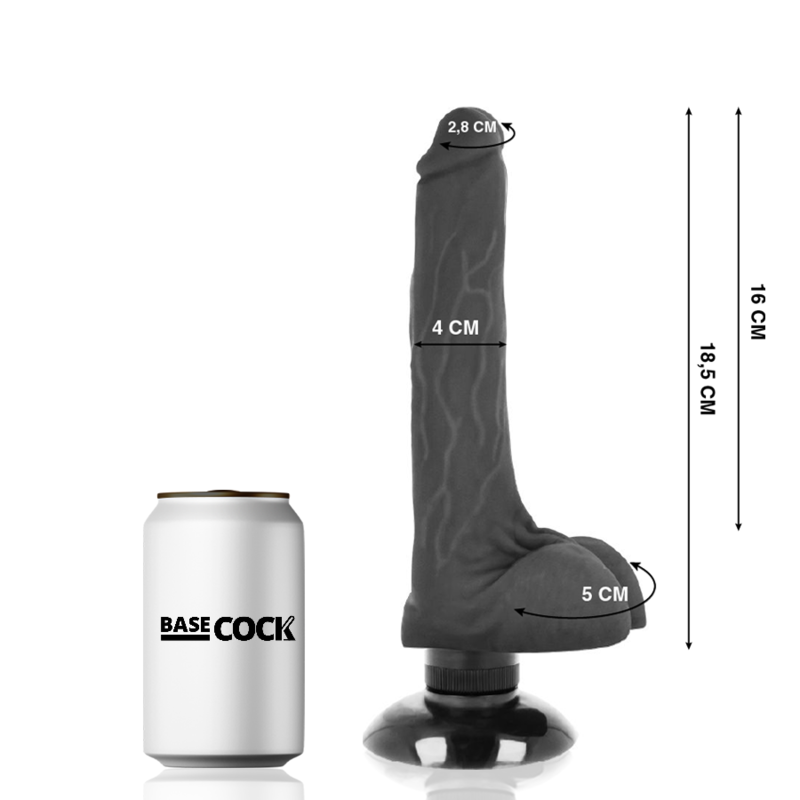 BASECOCK - REALISTISCHER VIBRATOR 2-1 NATÜRLICH 18.5 CM -O- 4 CM