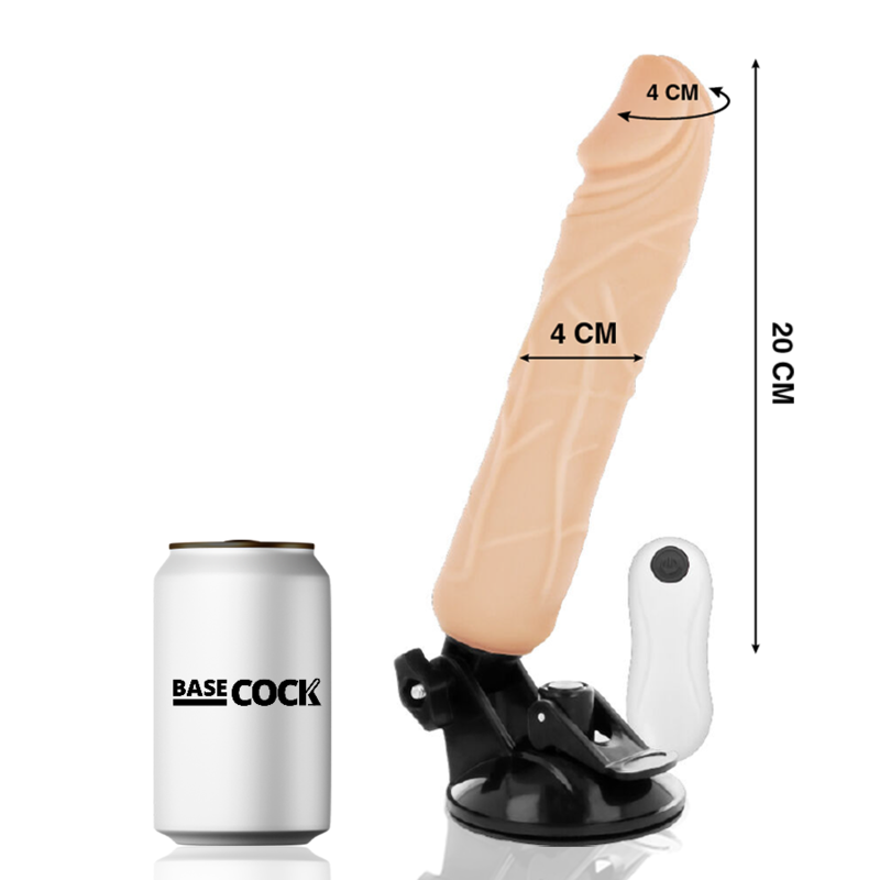 BASECOCK - REALISTISCHER NATÜRLICHER FERNBEDIENUNGSVIBRATOR 20 CM -O- 4 CM