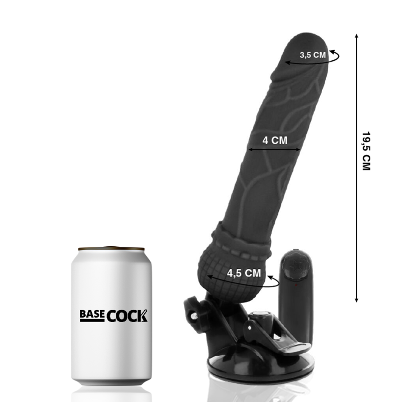 BASECOCK - REALISTISCHER VIBRATOR MIT FERNBEDIENUNG NATÜRLICHER 19.5 CM -O- 4 CM