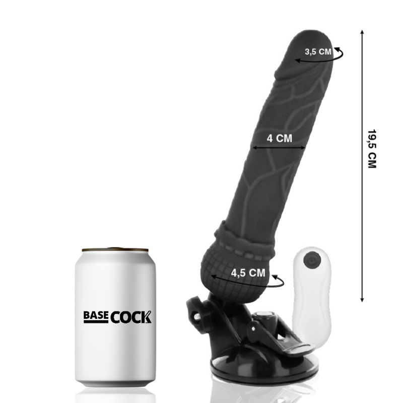 BASECOCK - REALISTISCHER NATÜRLICHER FERNBEDIENUNGSVIBRATOR 19.5 CM -O- 4 CM