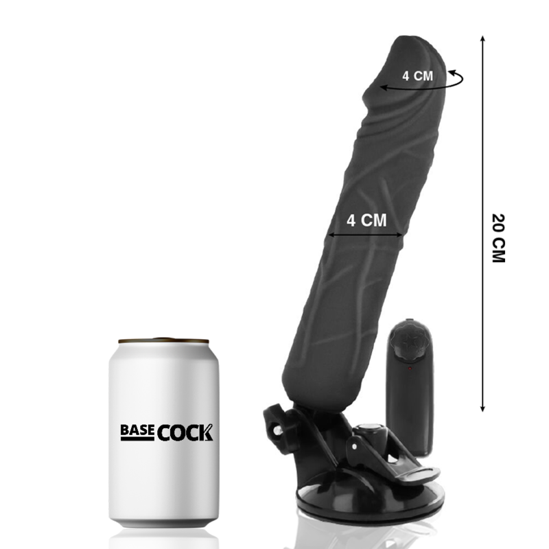 BASECOCK - REALISTISCHER VIBRATOR MIT FERNBEDIENUNG NATÜRLICHER 20 CM -O- 4 CM