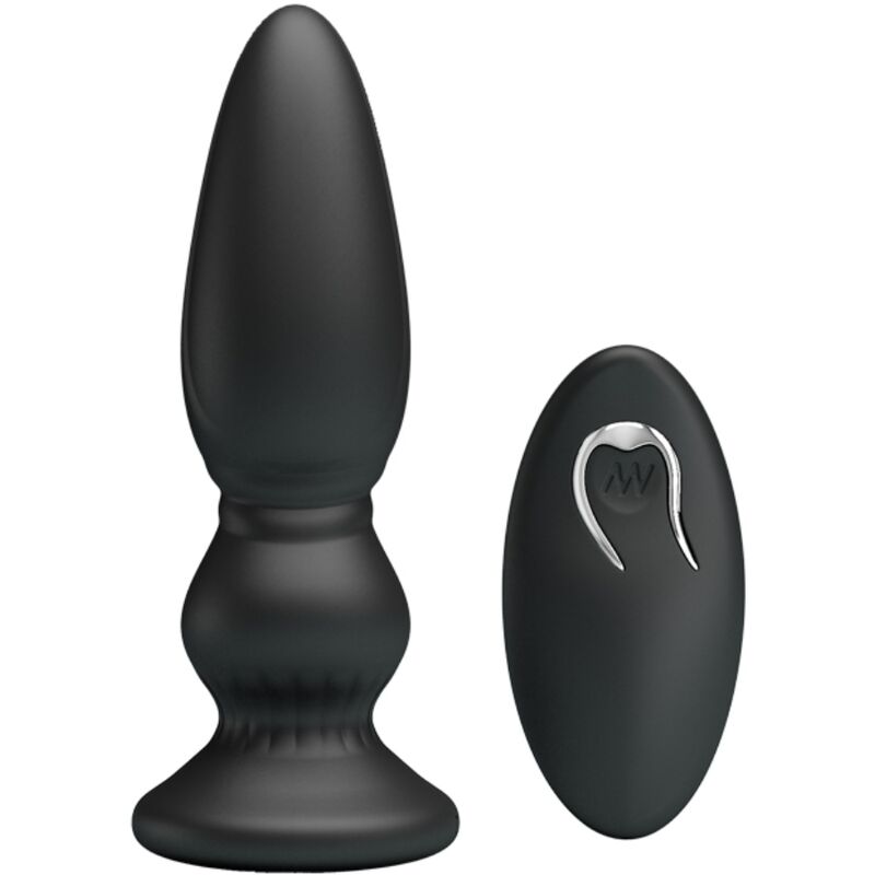 MR PLAY - LEISTUNGSSTARKER VIBRATOR MIT FERNBEDIENUNG, ANALSTECKER, SCHWARZ