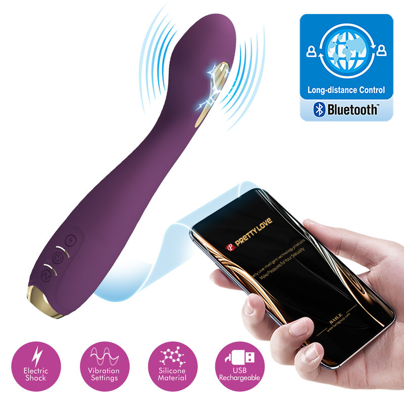 PRETTY LOVE - HECTOR ELECTROSHOCK VIBRATOR PER APP-STEUERUNG LILA