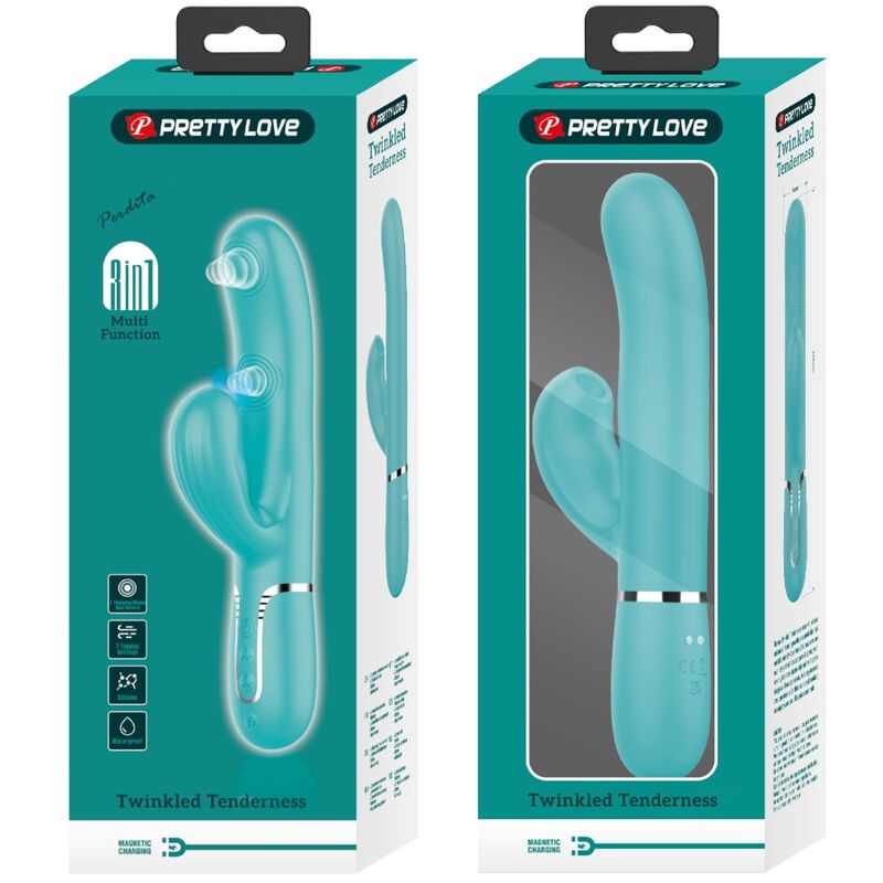 PRETTY LOVE - PERLITA MULTIFUNKTIONS-3-IN-1-G-PUNKT-VIBRATOR AQUA GRÜN