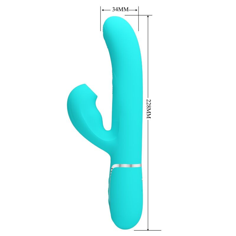 PRETTY LOVE - PERLITA MULTIFUNKTIONS-3-IN-1-G-PUNKT-VIBRATOR AQUA GRÜN