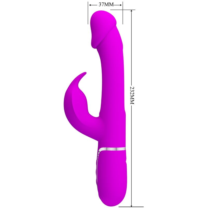 PRETTY LOVE - DEJON RABBIT VIBRATOR 3 IN 1 MULTIFUNKTIONS FUCSIA