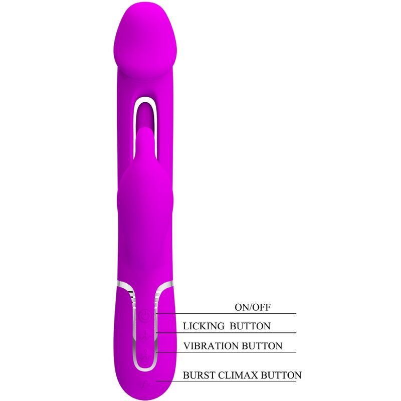 PRETTY LOVE - DEJON RABBIT VIBRATOR 3 IN 1 MULTIFUNKTIONS FUCSIA