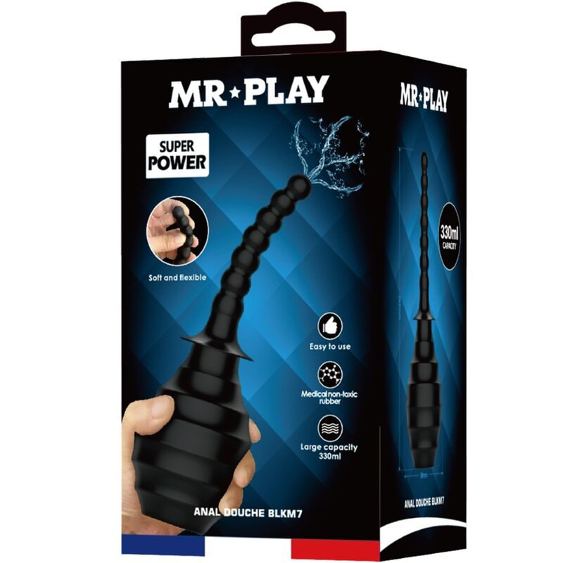 MR PLAY - LEISTUNGSSTARKER VIBRATOR MIT FERNBEDIENUNG, ANALSTECKER, SCHWARZ