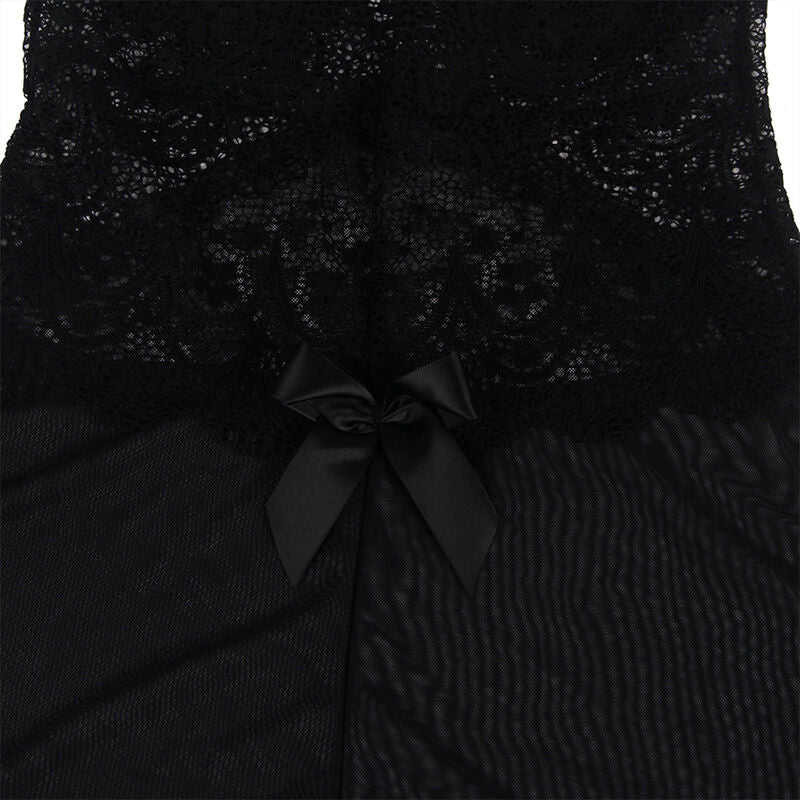 SUBBLIME - BABYDOLL-TÜLLSTOFF MIT SPITZE UND BLUMENDETAIL SCHWARZ S/M