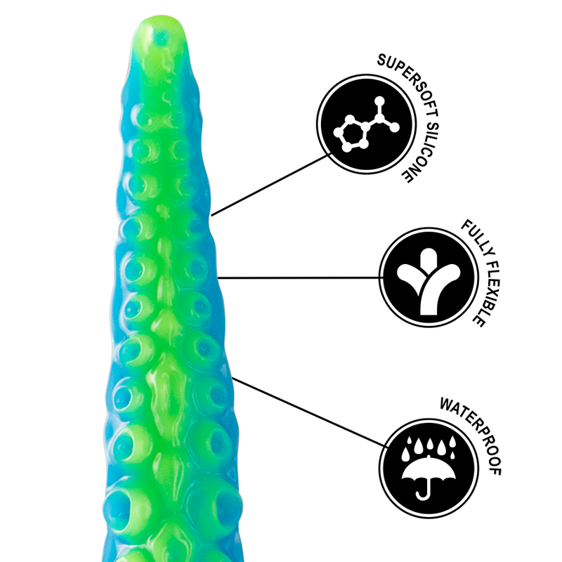 EPIC - SCYLLA FLUORESZIERENDER DÜNNER TENTAKEL-DILDO, GROSSE GRÖSSE