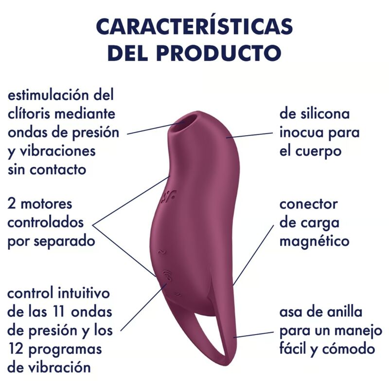 SATISFYER - POCKET PRO 1 KLITORIS-STIMULATOR GRANAT