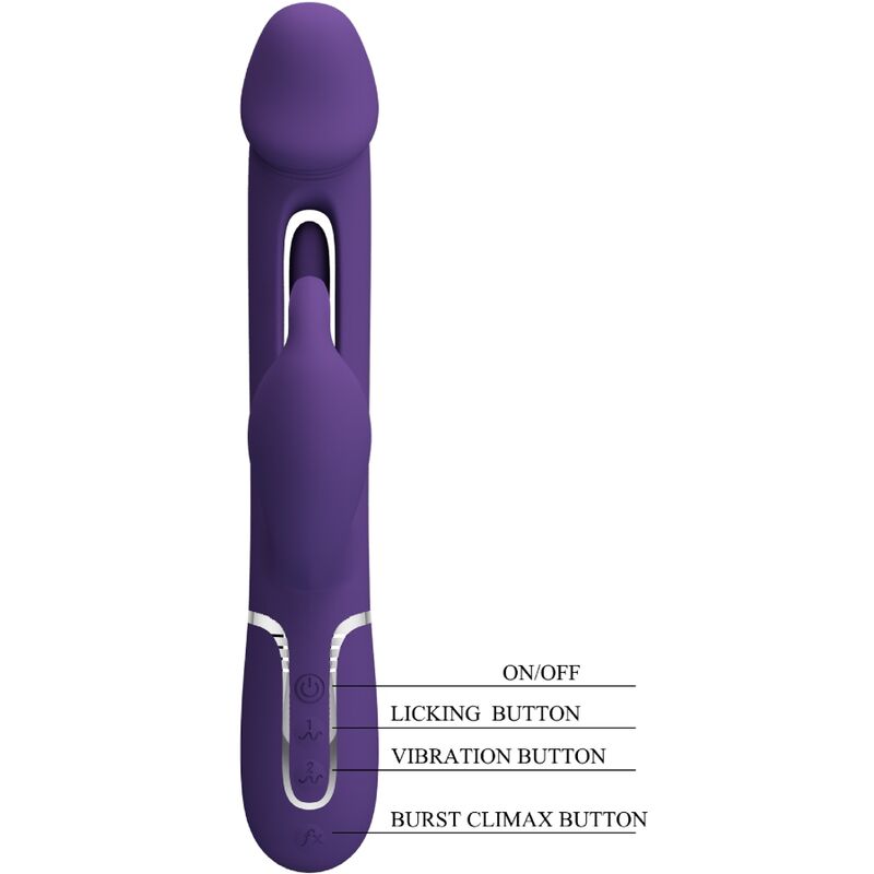 PRETTY LOVE - KAMPAS RABBIT 3 IN 1 MULTIFUNKTIONSVIBRATOR MIT ZUNGE VIOLETT