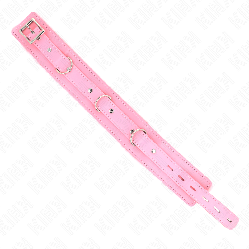 KINK - HALSBAND MIT LEINE 65 CM MIT EINSCHRÄNKUNGEN ROSA 36-42 CM X 5,5 CM