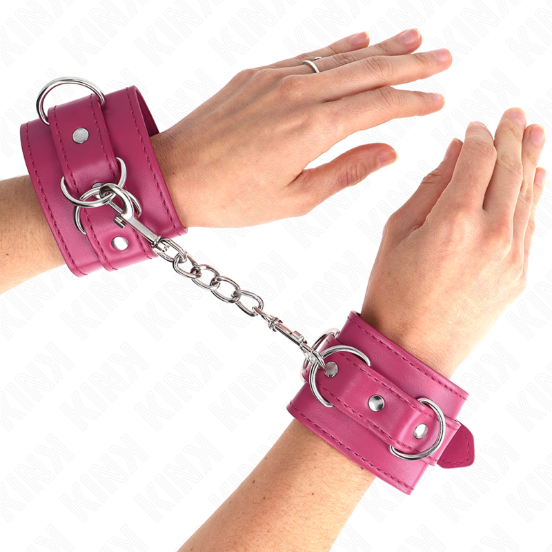 KINK - 3 D-RING HANDGELENKFESSELN VERSTELLBAR ROSA 17,5-25 CM X 6 CM