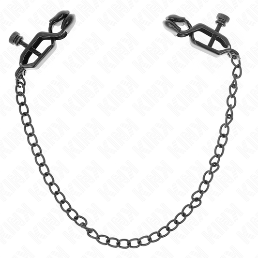 KINK - FLACHE KETTE NIPPELKLEMMEN SCHWARZ 30 CM