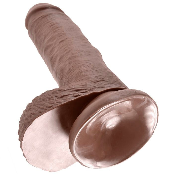 KING COCK - 7 DILDO BRAUN MIT EIER 17.8 CM