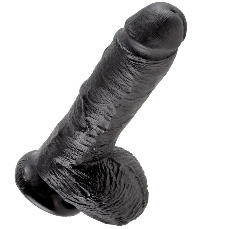 KING COCK - 8 DILDO SCHWARZ MIT EIER 20.3 CM