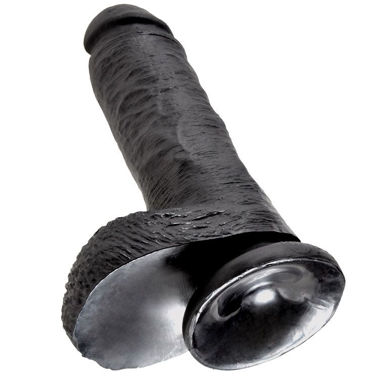 KING COCK - 8 DILDO SCHWARZ MIT EIER 20.3 CM