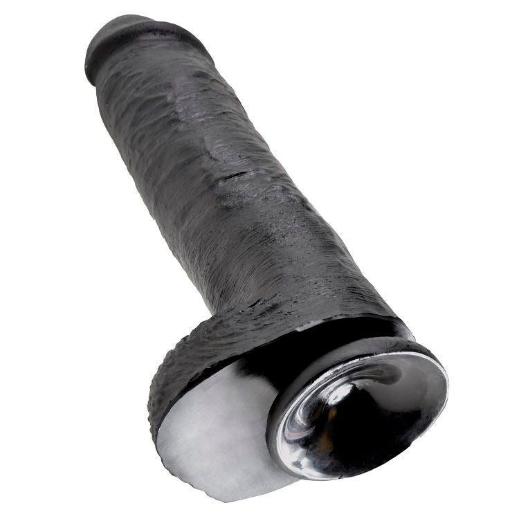 KING COCK - 11 DILDO SCHWARZ MIT EIER 28 CM