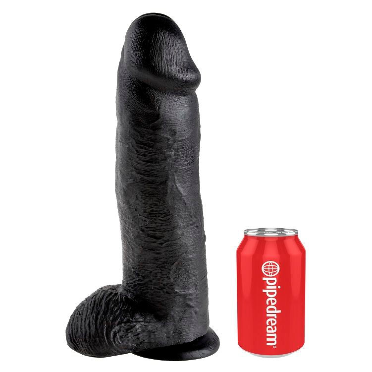 KING COCK - 12 DILDO SCHWARZ MIT EIER 30.48 CM