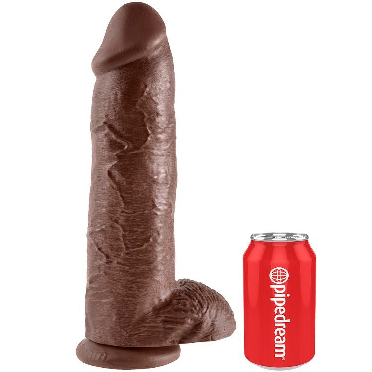 KING COCK - 12 DILDO BRAUN MIT EIER 30.48 CM