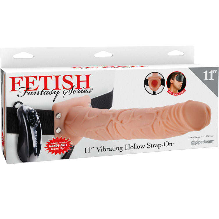 FETISH FANTASY SERIES - 11 HOLLOW STRAP-ON VIBRIEREN MIT BLLEN 27,9CM FLEISCH