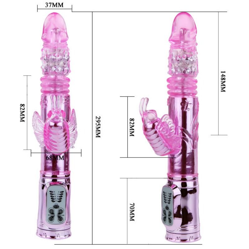 BAILE - WIEDERAUFLADBARER VIBRATOR MIT ROTATION UND POCHENDEN SCHMETTERLINGSSTIMULATOR