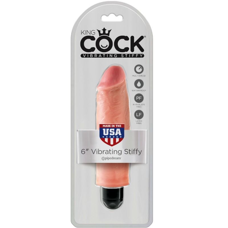 KING COCK - STEIFER REALISTISCHER VIBRATOR 15.24 CM NATÜRLICH