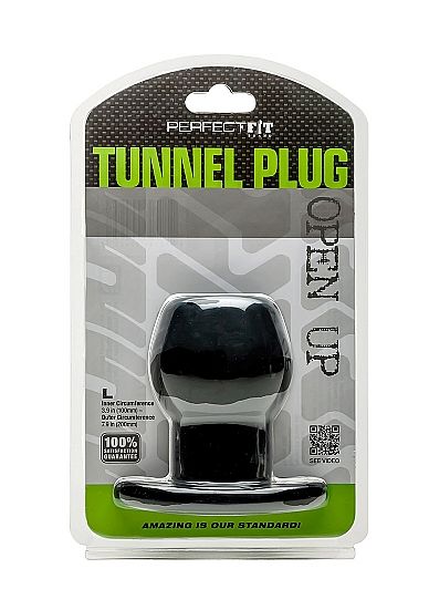 PERFECT FIT BRAND - ASS TUNNEL PLUG SILIKON SCHWARZ L