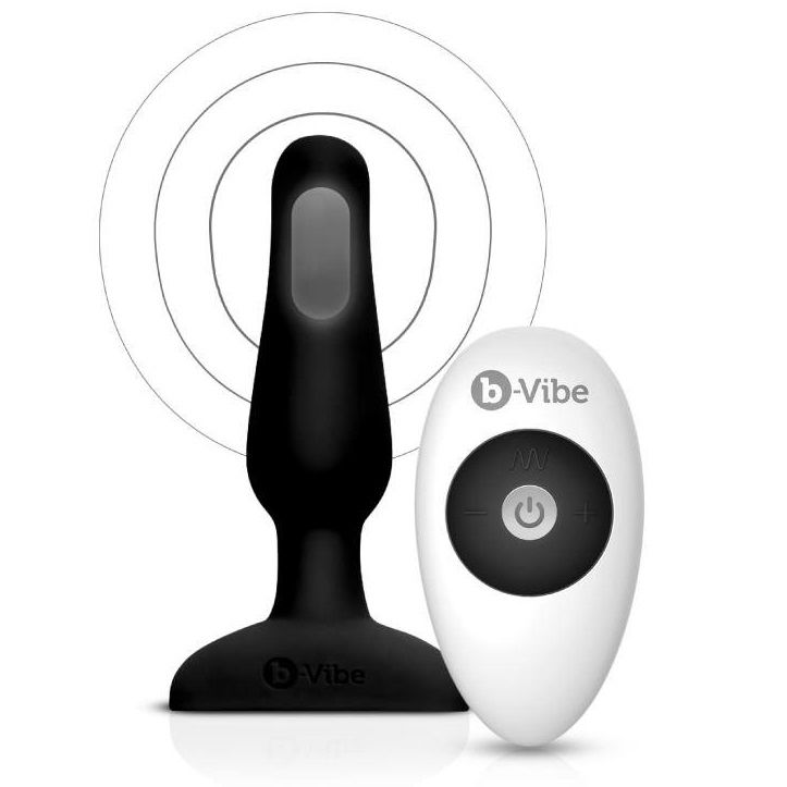 B-VIBE - NOVICE ANAL-STECKER MIT FERNBEDIENUNG SCHWARZ