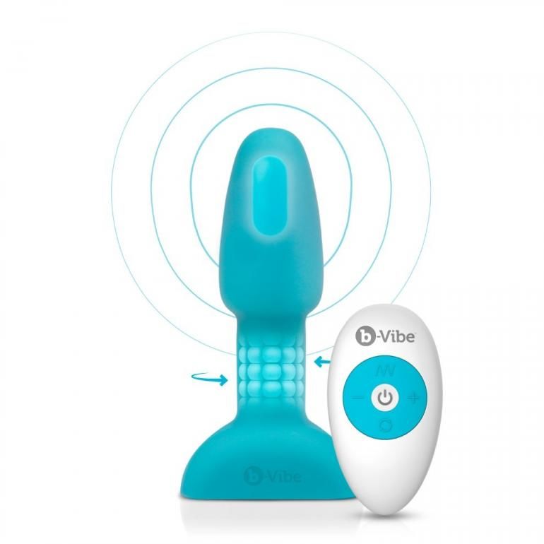 B-VIBE - RIMMING ANALPLUG MIT FERNBEDIENUNG, PETITE TEAL