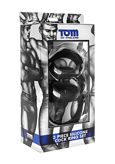 TOM OF FINLAND - 3-TEILIGES SILIKON-HAHNRING-SET