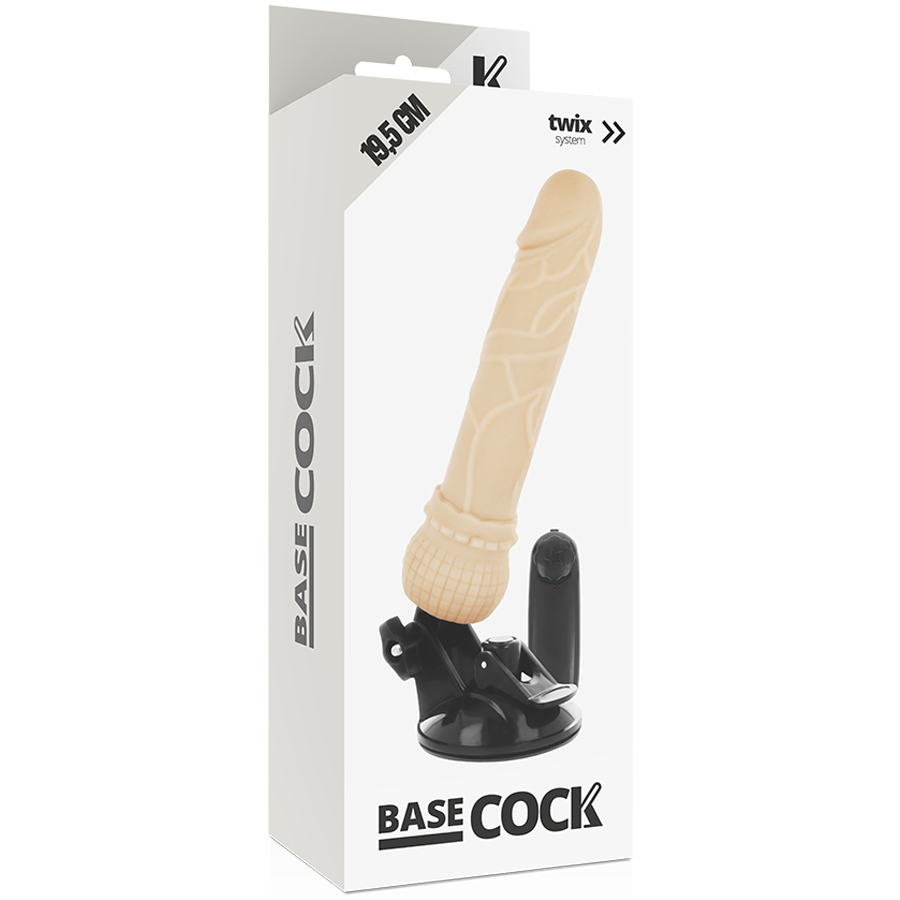 BASECOCK - REALISTISCHER VIBRATOR MIT FERNBEDIENUNG NATÜRLICHER 19.5 CM -O- 4 CM