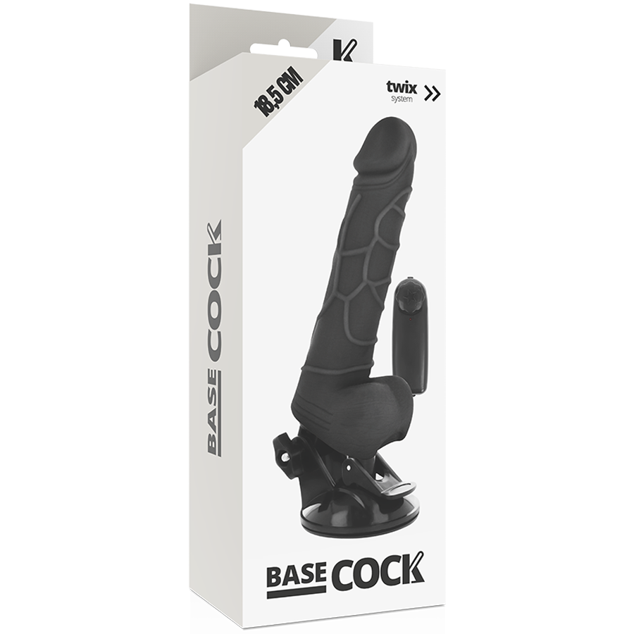 BASECOCK - REALISTISCHER NATÜRLICHER MIT FERNBEDIENUNG VIBRATOR 18.5 CM -O- 4CM