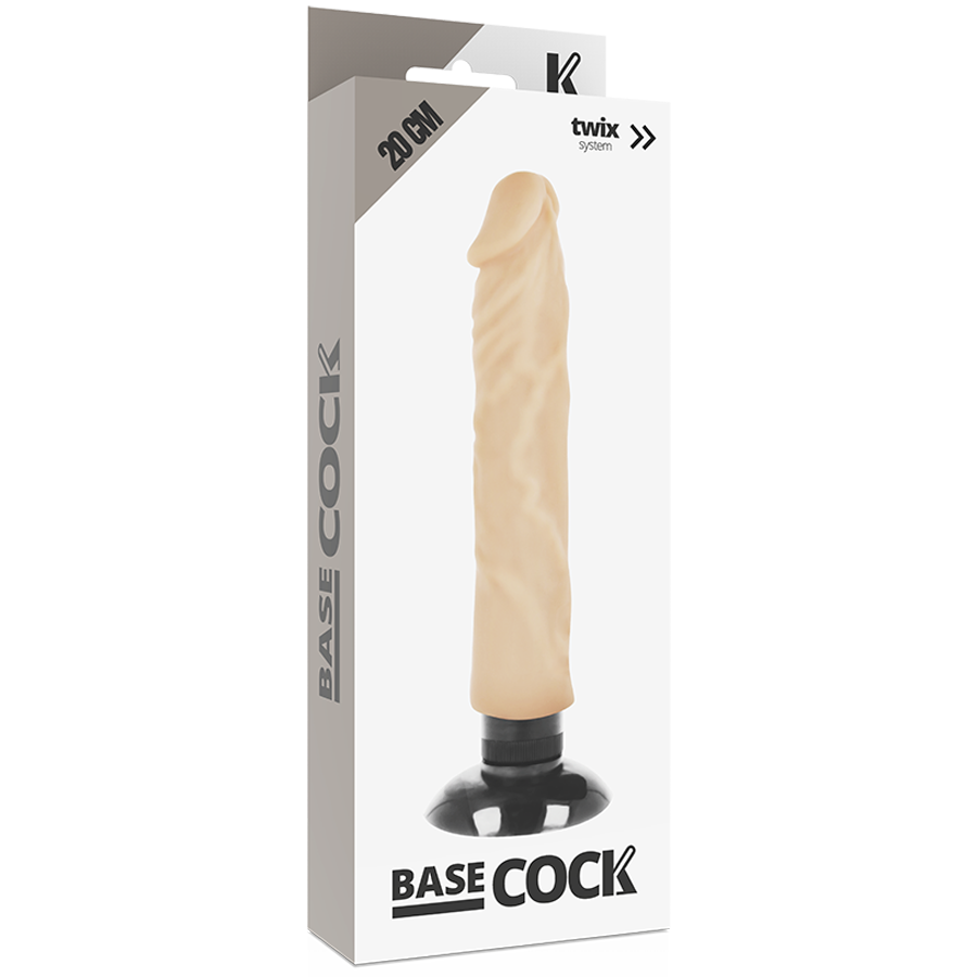 BASECOCK - REALISTISCHER VIBRATOR 2-1 NATÜRLICH 20 CM -O- 4 CM